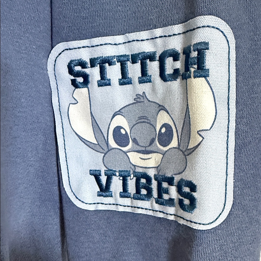 Disney Dusty Blue Stitch Patch Zip-Up Teddy Jacket - Picture 5 of 10